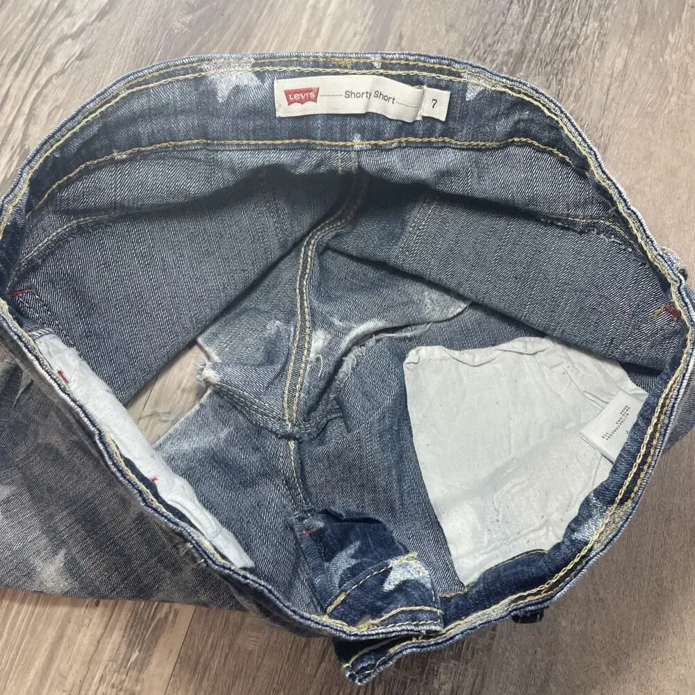 Levis Jean Shorts Shorty Short Low Rise Star American Juniors Size 7